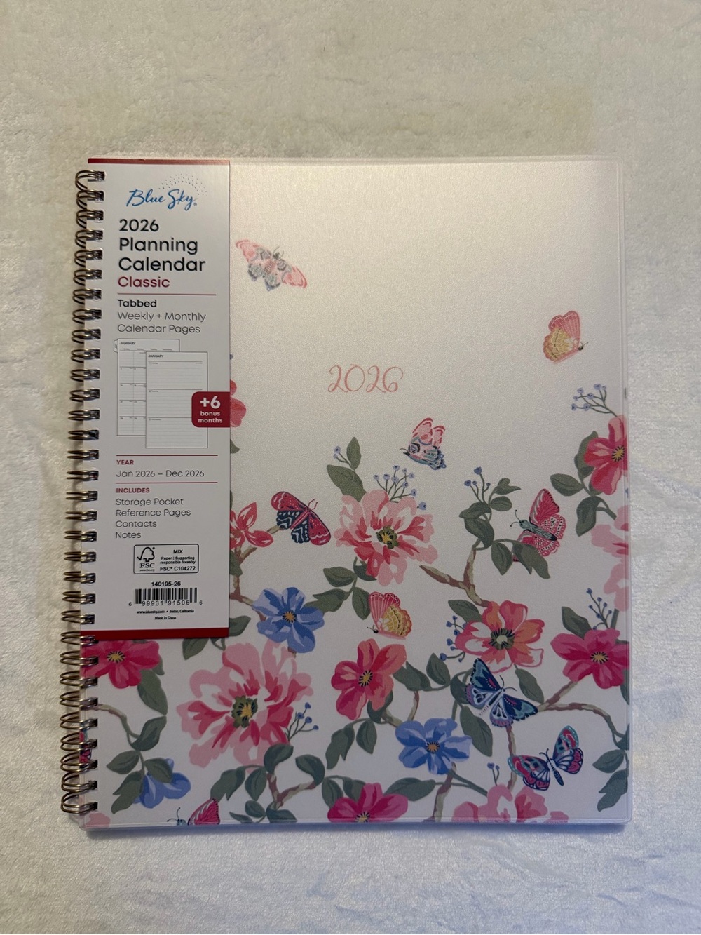 Blue Sky 2026 Floral & Butterfly Planner